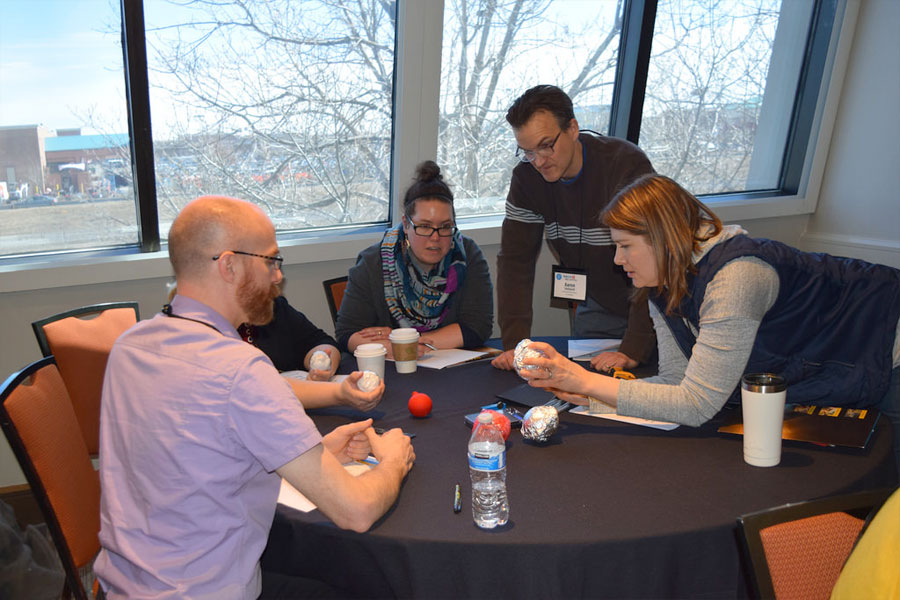 Librarians working in groups at NASA@ My Library Workshop