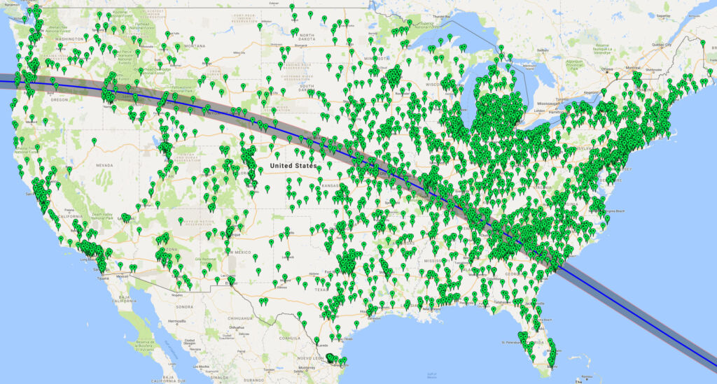 2017 Eclipse Reach Map