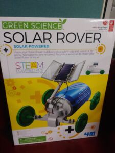 A box showing a Solar Rover Kit for young library patrons