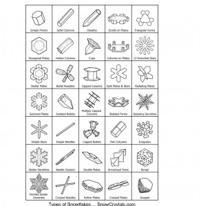 Types of Snow Crystals Chart