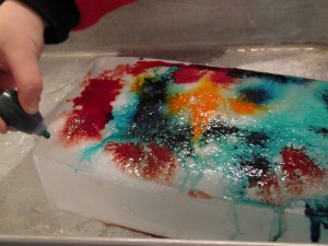 Ice block with more food colors