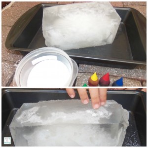 Ice block with salt