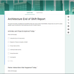 End of Shift Report used to collect data.