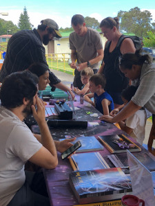 Spectroscopes, anyone? Families learn how to build their own spectroscope at the Gemini Observatory station during Astrobash.